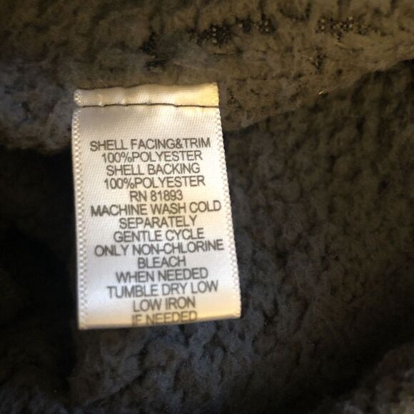 D &‎ Co Jacket Women Medium Gray Sherpa Lined Long Coat Pockets Collared Buttons - Picture 5 of 5